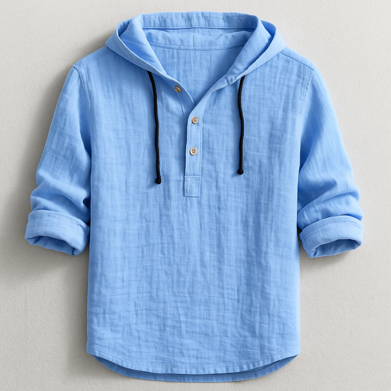 Dalviora™ | Chemise de Luxe Lin à Capuche – 100% Lin Naturel Homme