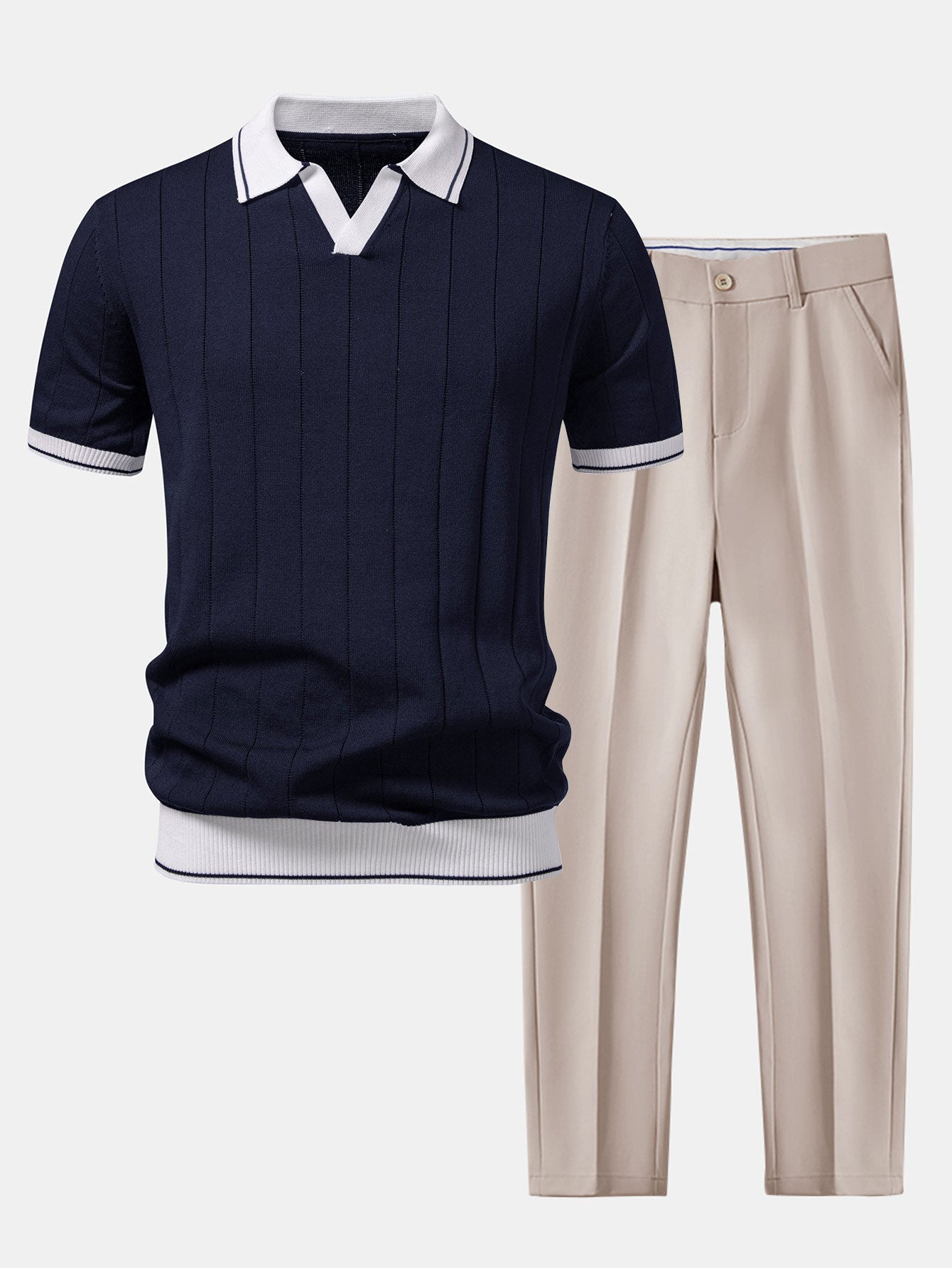 Dalviora™ | Ensemble Polo Col Johnny & Pantalon Fuselé