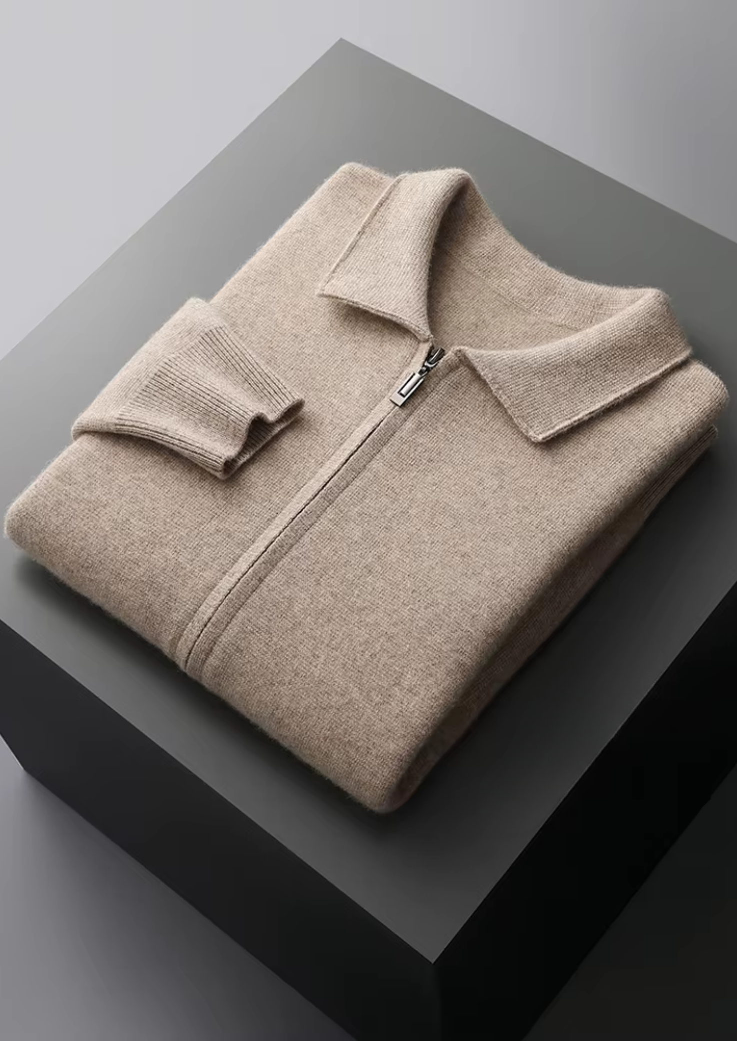 Dalviora™ | Cardigan Polo Zip en Laine Mérinos Extra-Fine
