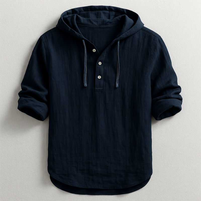 Dalviora™ | Chemise de Luxe Lin à Capuche – 100% Lin Naturel Homme
