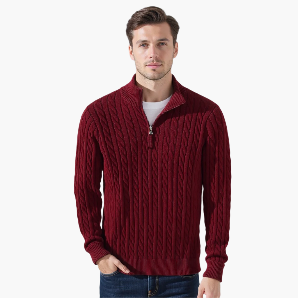 Dalviora™ | Pull À Torsades Zippé TAEBAEK
