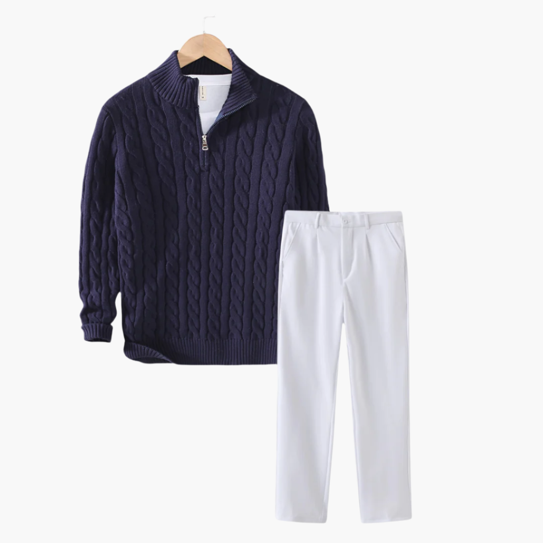 Dalviora™ | Tenue Printemps Polo Brunch – Ensemble Homme Chic