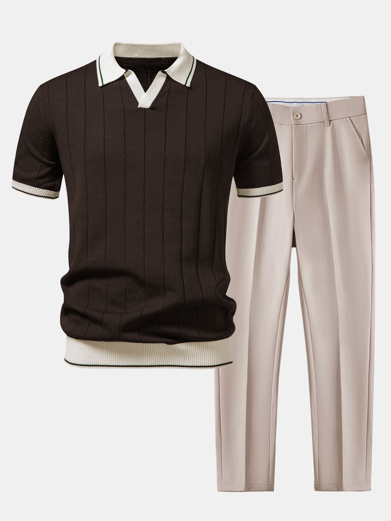 Dalviora™ | Ensemble Polo Col Johnny & Pantalon Fuselé
