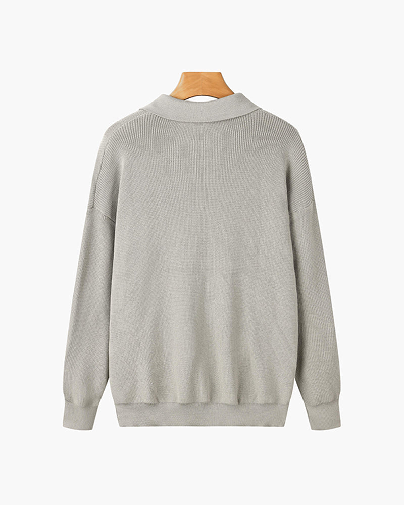Dalviora™ | Pull Zippé RASON – Coton Pur Épaules Tombées Homme