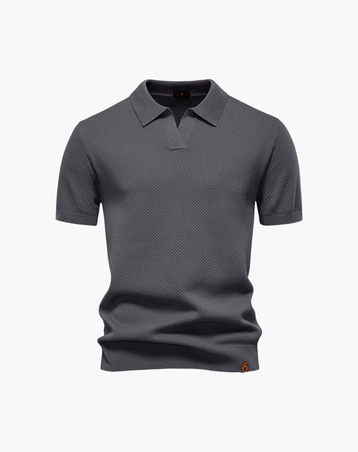 Dalviora™ | CAPRI Polo mit V-Ausschnitt – Tonaler Strukturstrick, schmal zulaufende Ärmel