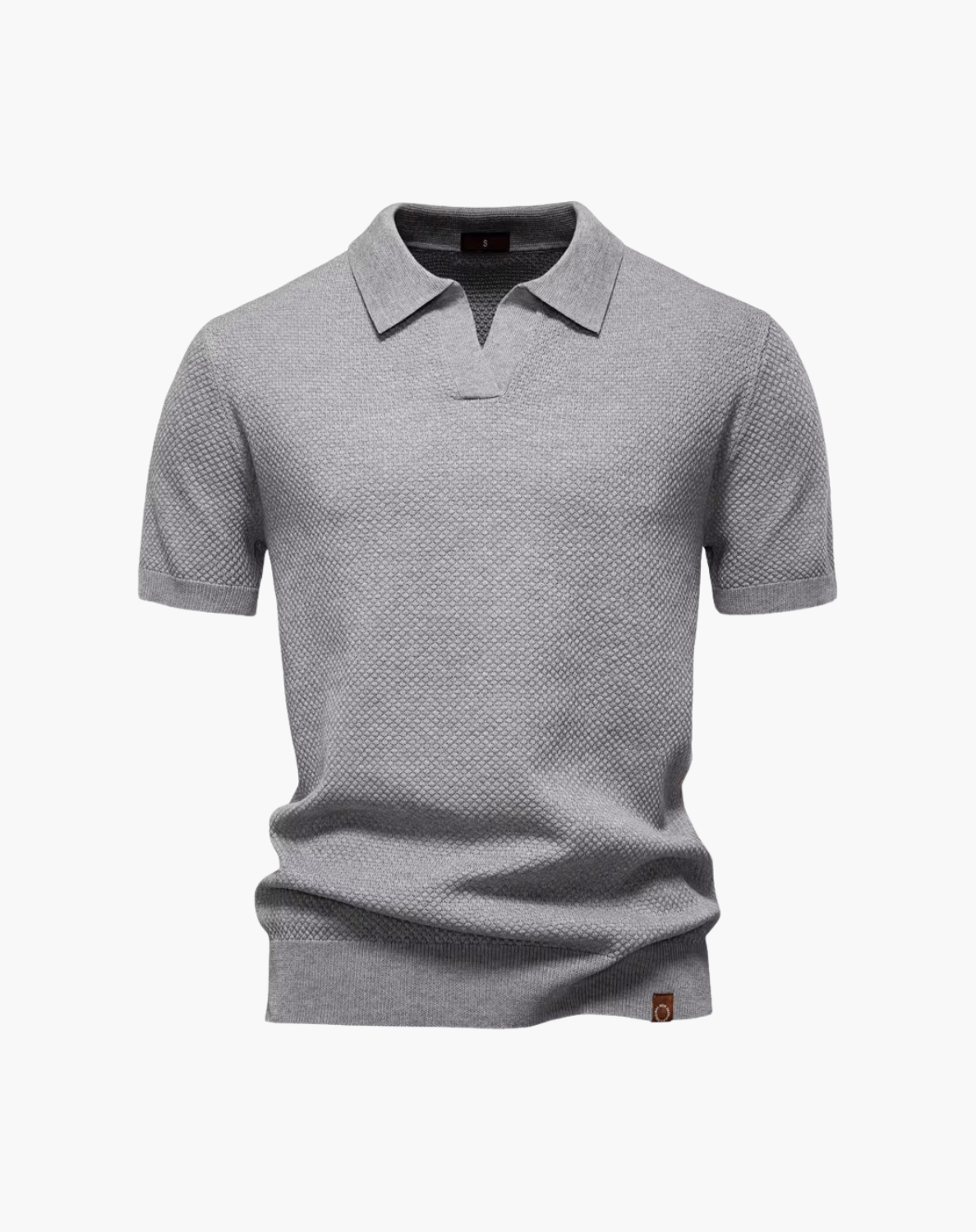 Dalviora™ | CAPRI Polo mit V-Ausschnitt – Tonaler Strukturstrick, schmal zulaufende Ärmel