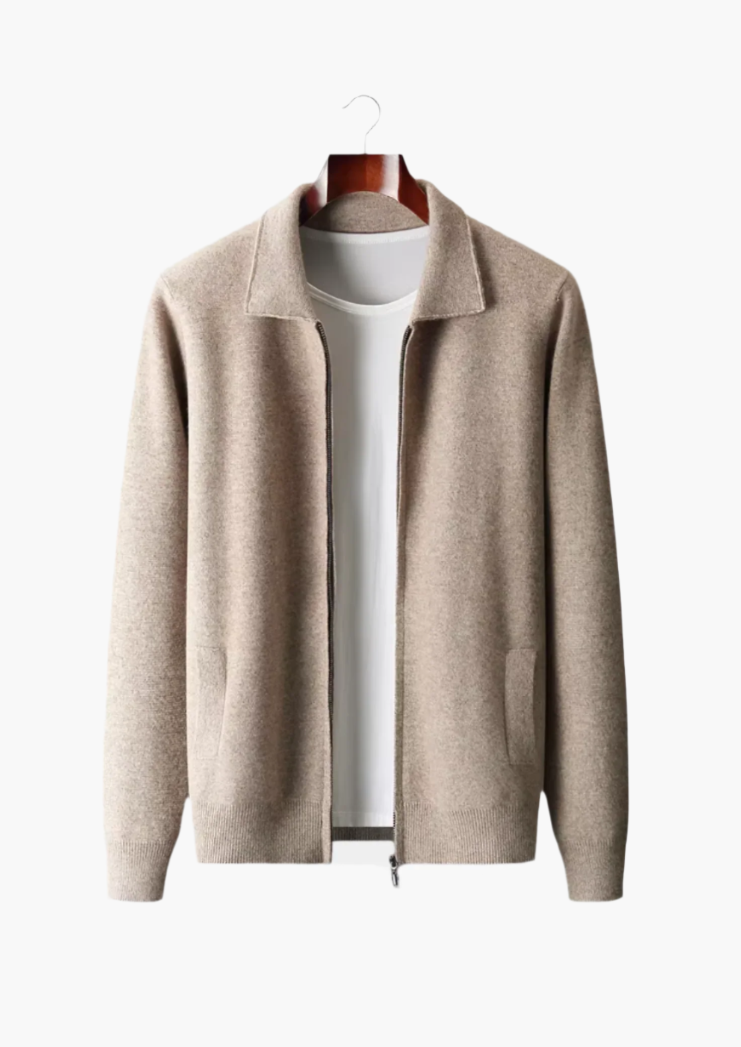 Dalviora™ | Cardigan Polo Zip en Laine Mérinos Extra-Fine