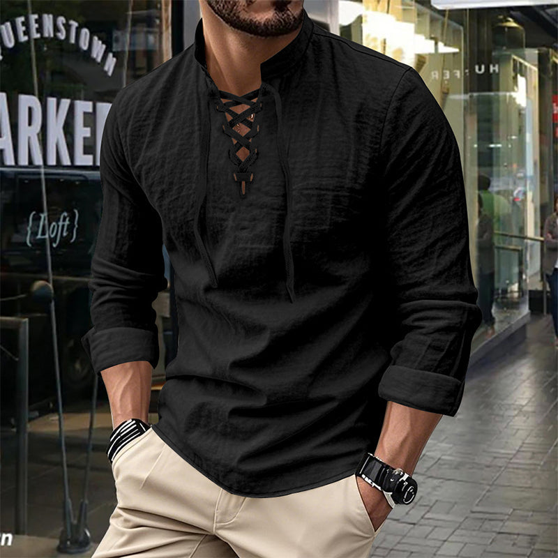 Dalviora™ | Chemise Décontractée Homme – Col Montant 8 Couleurs