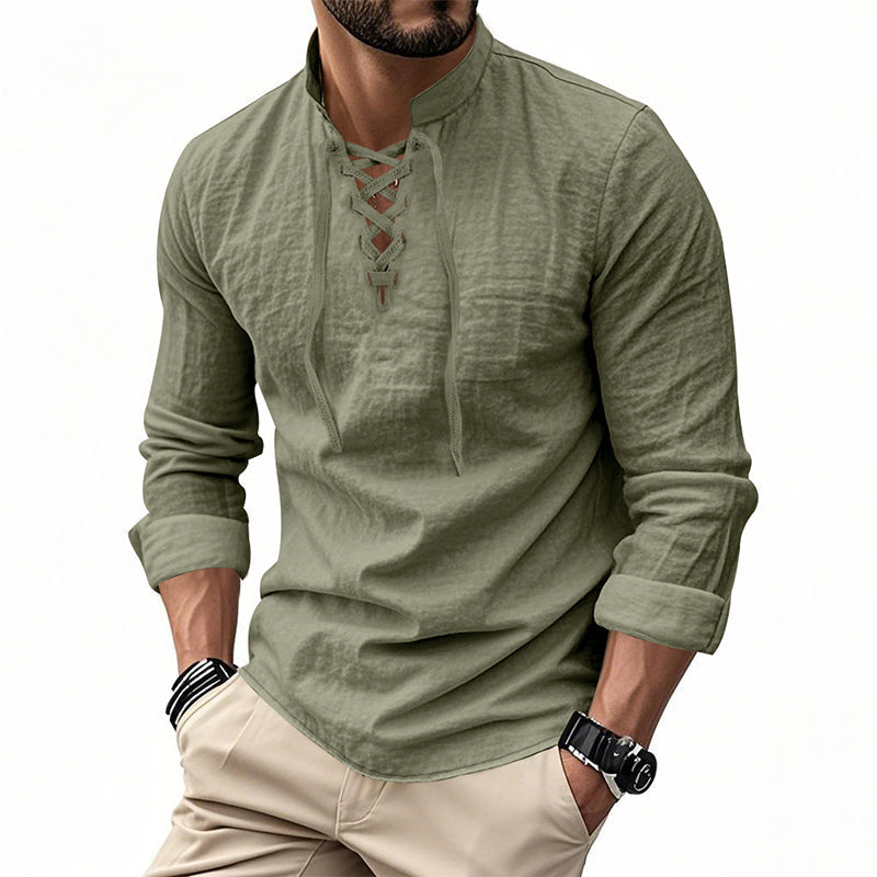 Dalviora™ | Chemise Décontractée Homme – Col Montant 8 Couleurs