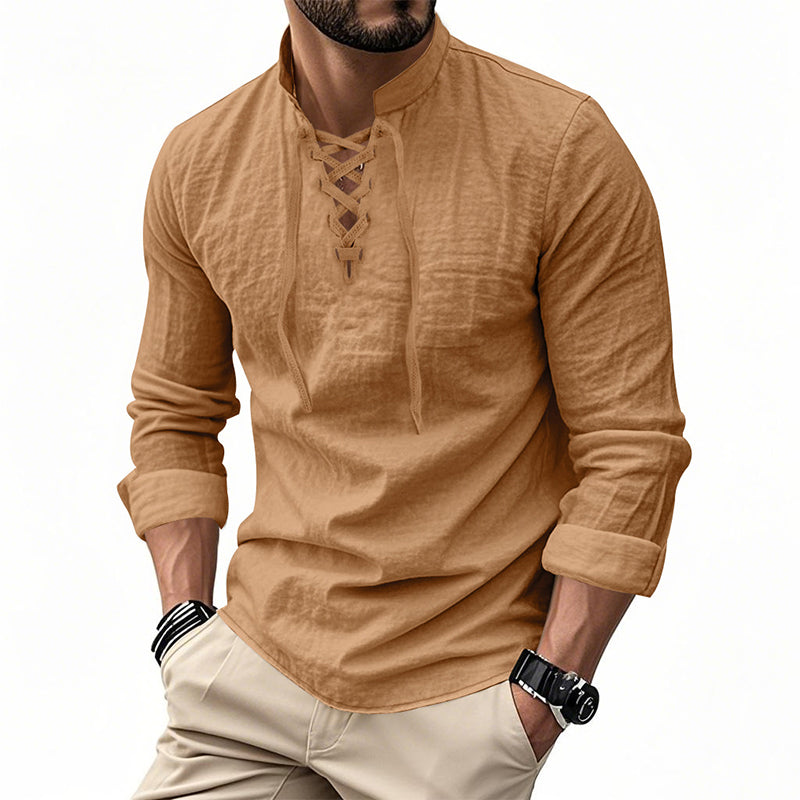 Dalviora™ | Chemise Décontractée Homme – Col Montant 8 Couleurs