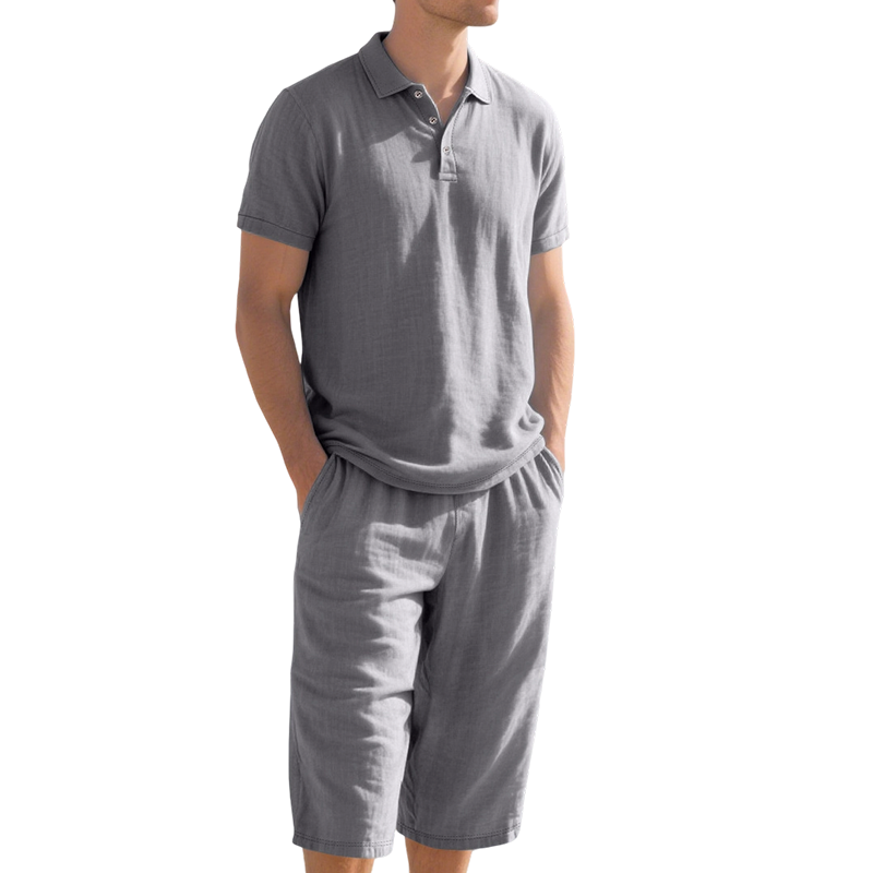 Dalviora™ | Ensemble chemise et pantalon décontracté en lin pour homme