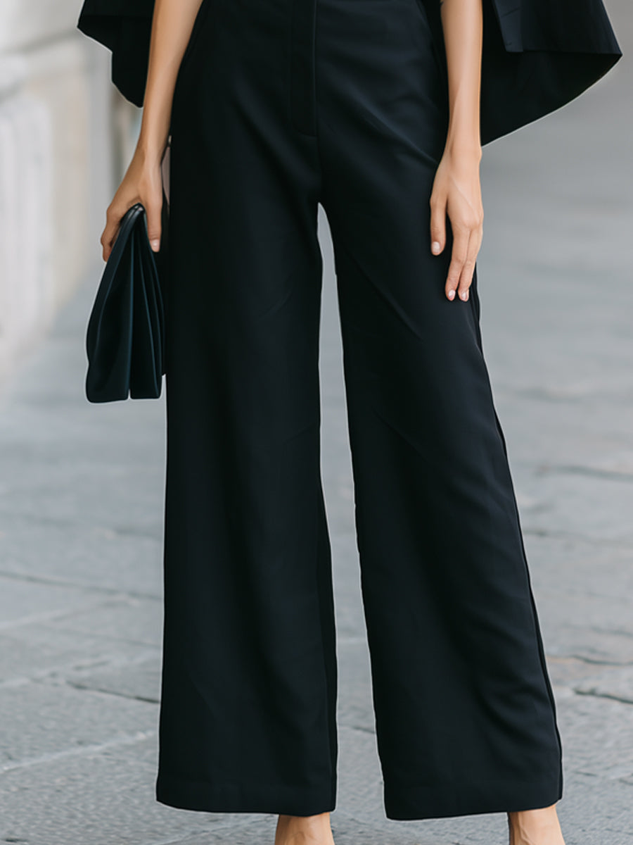 Dalviora™ | Ensemble Top Taillé Manches Cape Et Pantalon Jambes Larges