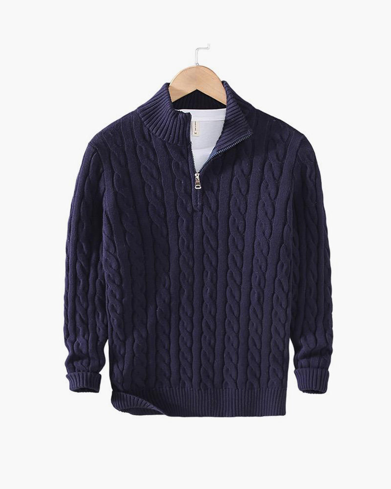 Dalviora™ | Zip-Up Cable Knit Sweater TAEBAEK