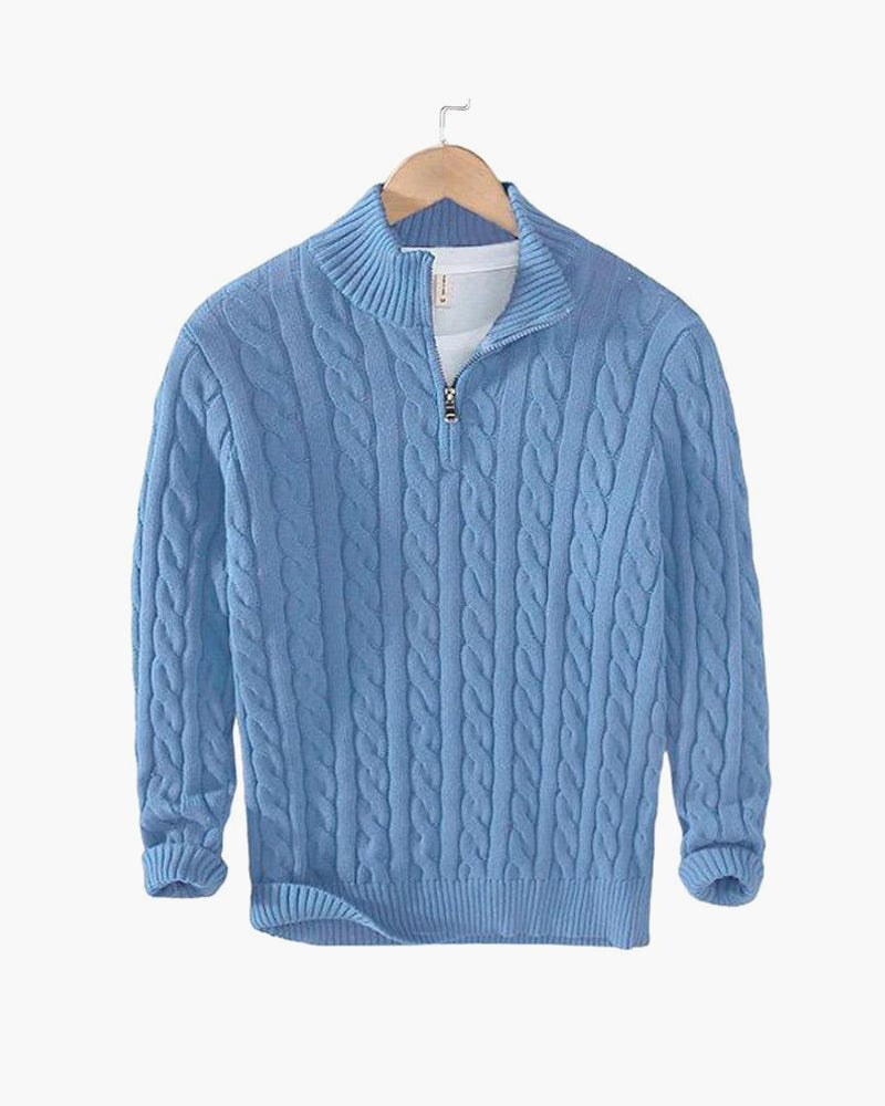 Dalviora™ | Zip-Up Cable Knit Sweater TAEBAEK