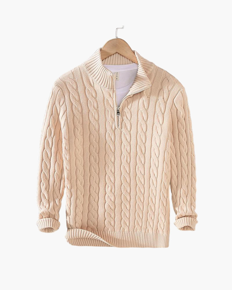 Dalviora™ | Pull À Torsades Zippé TAEBAEK