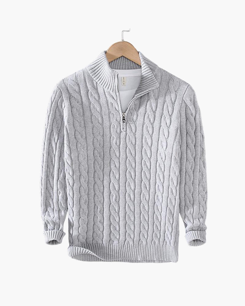 Dalviora™ | Zip-Up Cable Knit Sweater TAEBAEK