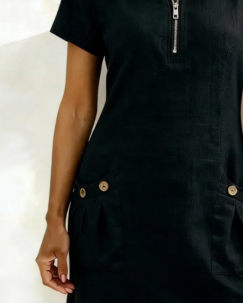 Dalviora™ | Ela Casual Short-Sleeve Dress