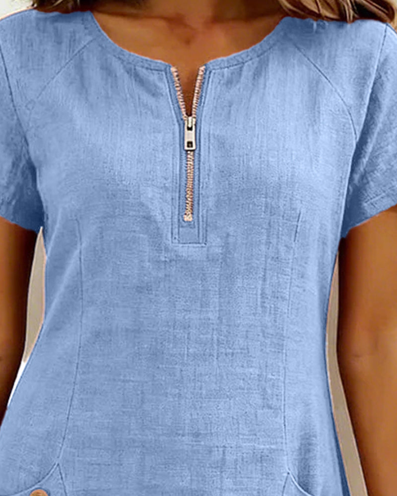 Dalviora™ | Ela Casual Short-Sleeve Dress