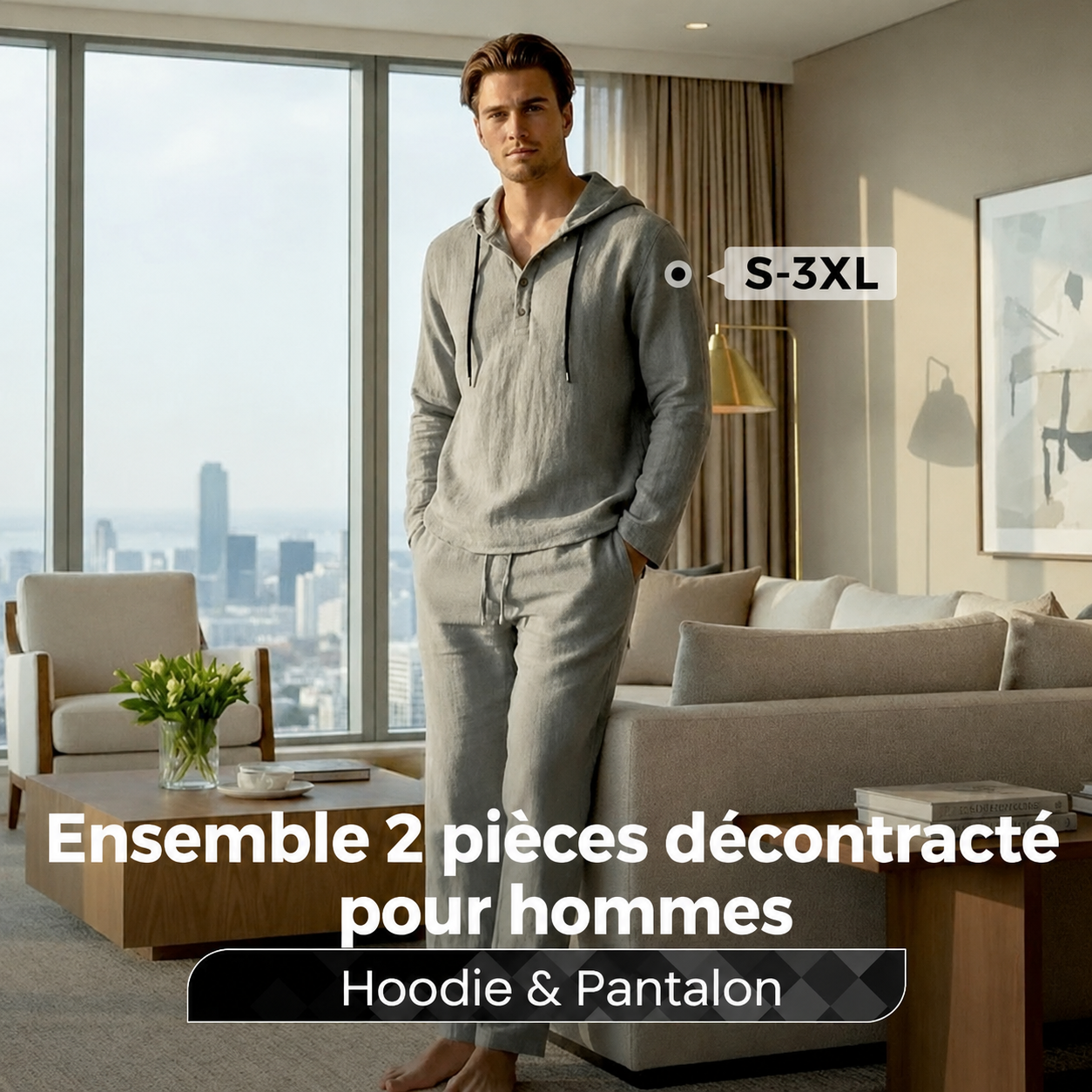 Dalviora™ | Ensemble 2 Pièces Homme – Haut À Capuche & Pantalon Casual