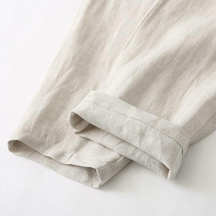 Dalviora™ | Pantalon Lin CANNES – Coupe Relaxed Laçage Ajustable Homme
