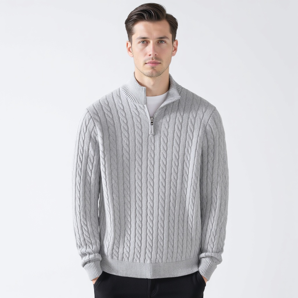 Dalviora™ | Pull À Torsades Zippé TAEBAEK