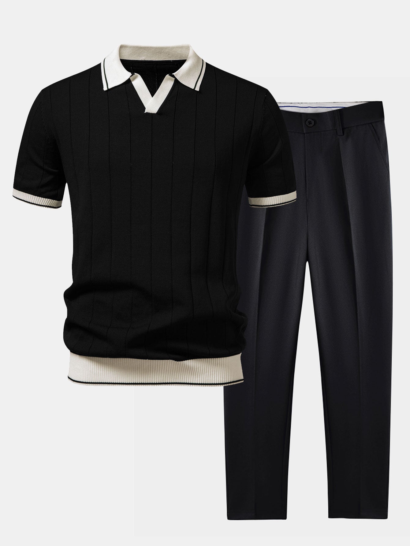Dalviora™ | Ensemble Polo Col Johnny & Pantalon Fuselé
