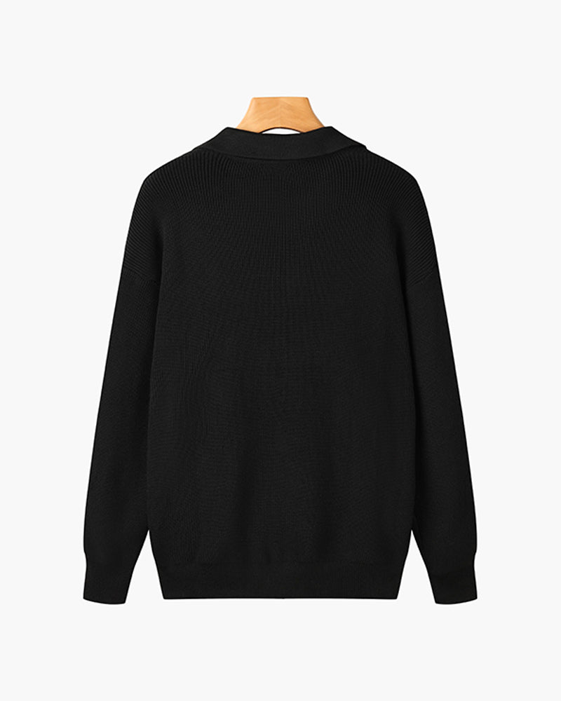 Dalviora™ | Pull Zippé RASON – Coton Pur Épaules Tombées Homme