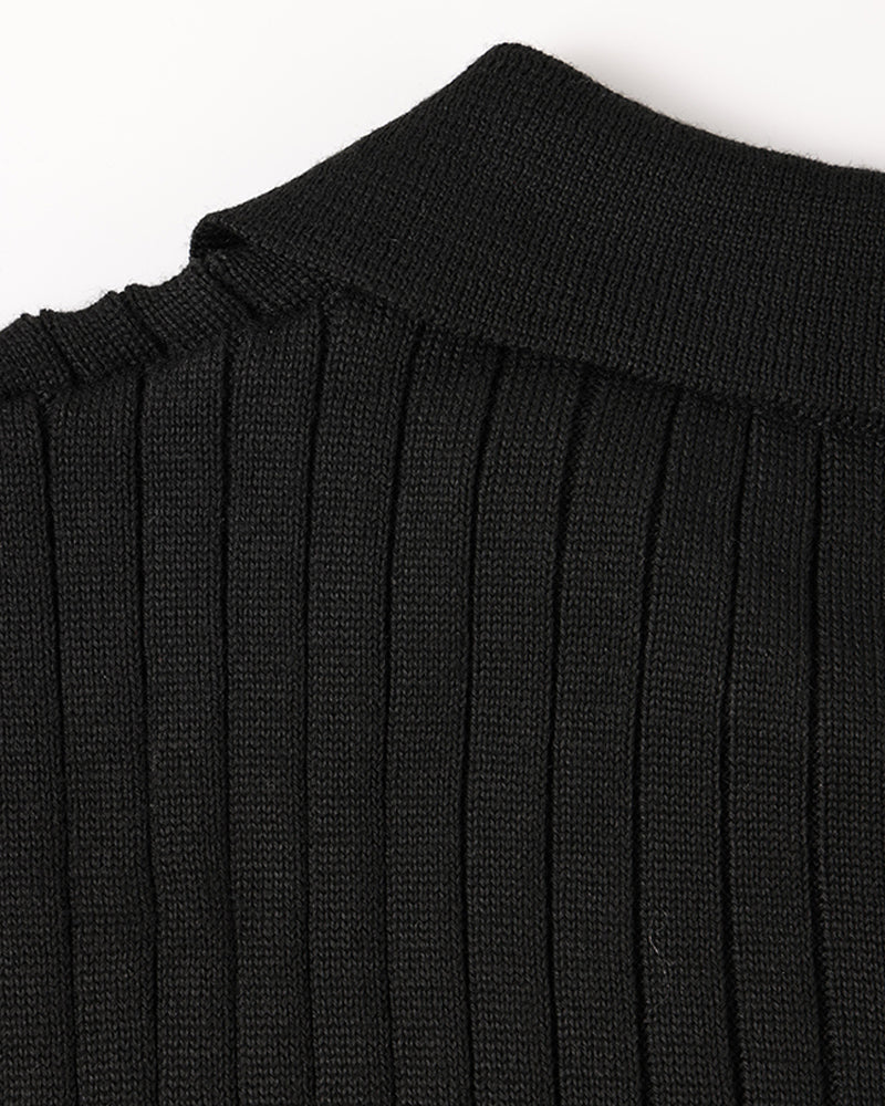 Dalviora™ | Polo Old Money SEOJIN – Coton Col Boutonné Côtes Verticales
