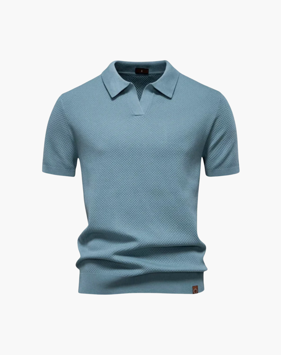 Dalviora™ | Polo Col en V CAPRI – Tissage Texturé Tonal Manches Fuselées