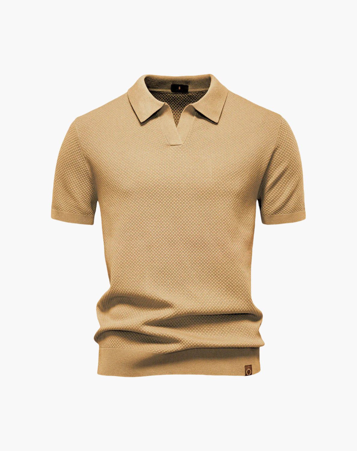 Dalviora™ | Polo Col en V CAPRI – Tissage Texturé Tonal Manches Fuselées