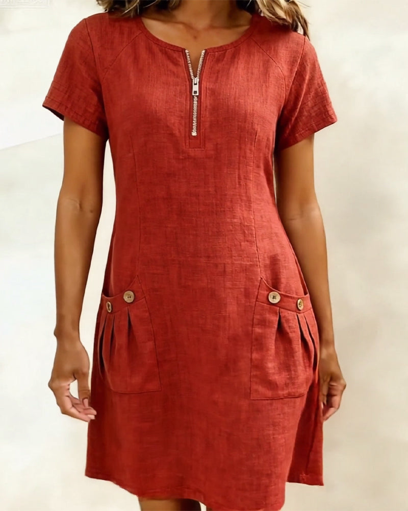 Dalviora™ | Ela Casual Short-Sleeve Dress