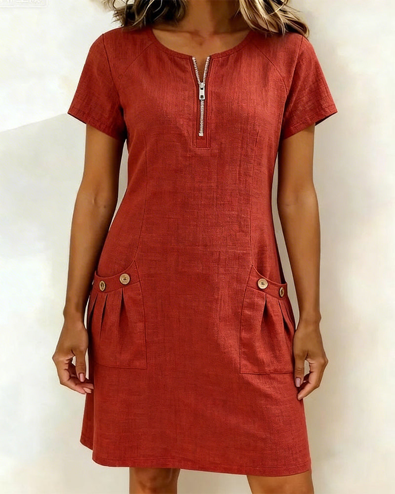 Dalviora™ | Ela Casual Short-Sleeve Dress