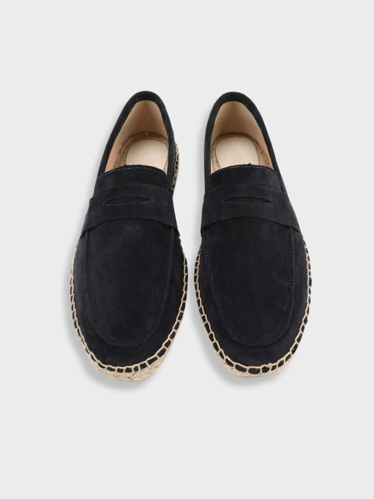 Dalviora™ | Mocassins SAINT-TROPEZ – Suède Marron Semelle Jute Slip-On Homme