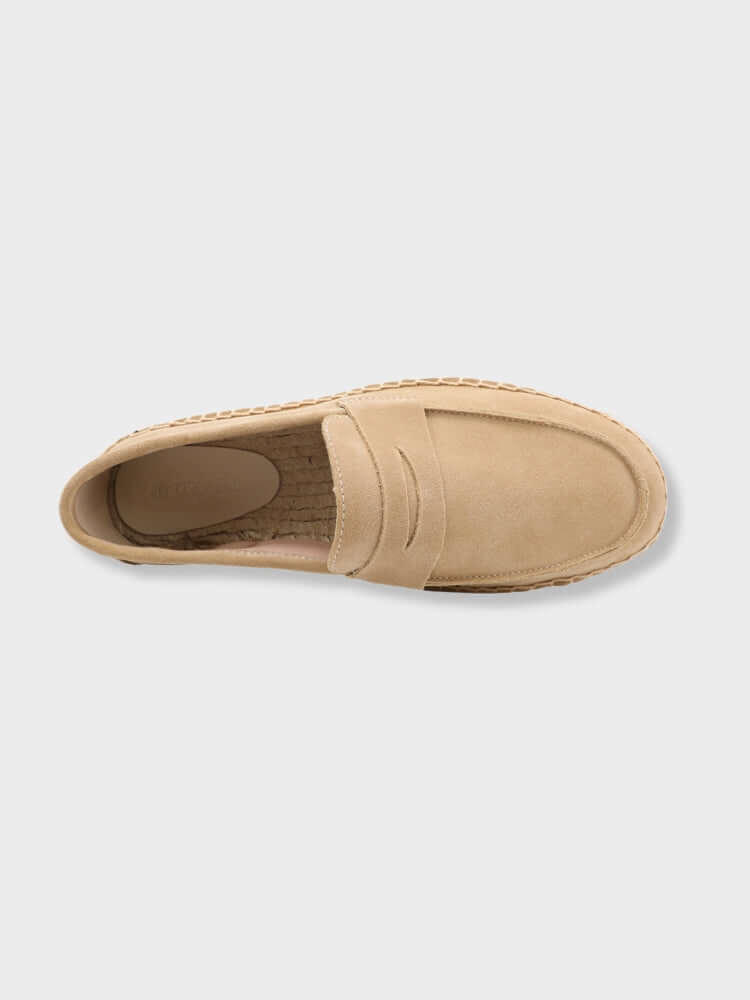 Dalviora™ | Mocassins SAINT-TROPEZ – Suède Marron Semelle Jute Slip-On Homme