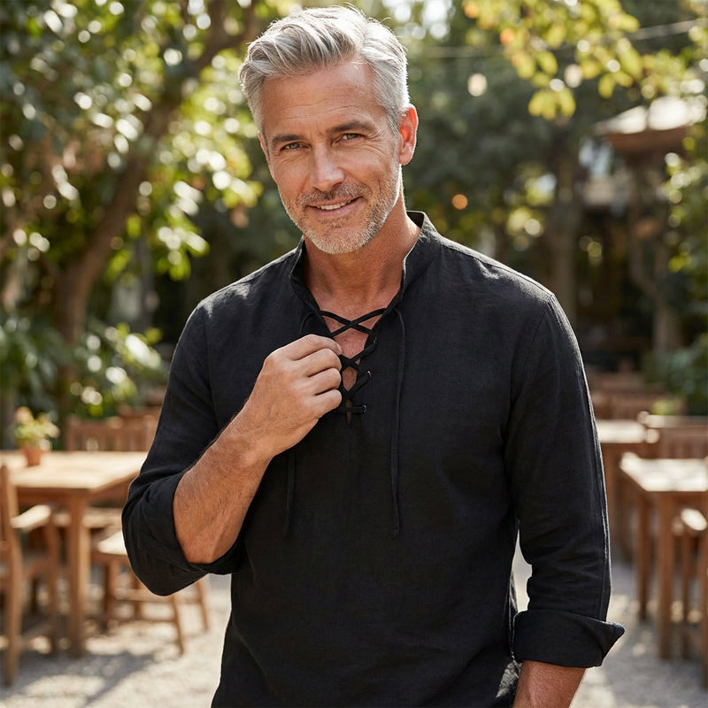 Dalviora™ | Chemise Décontractée Homme – Col Montant 8 Couleurs