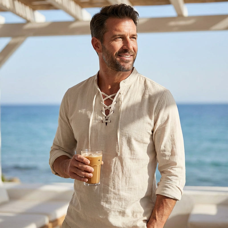 Dalviora™ | Chemise Décontractée Homme – Col Montant 8 Couleurs