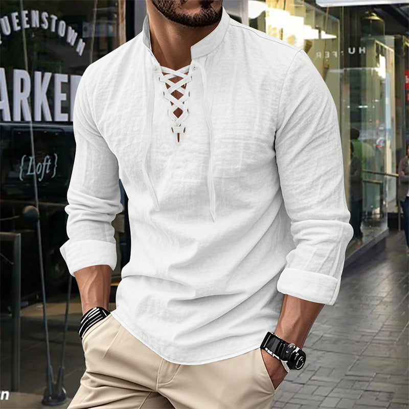 Dalviora™ | Chemise Décontractée Homme – Col Montant 8 Couleurs