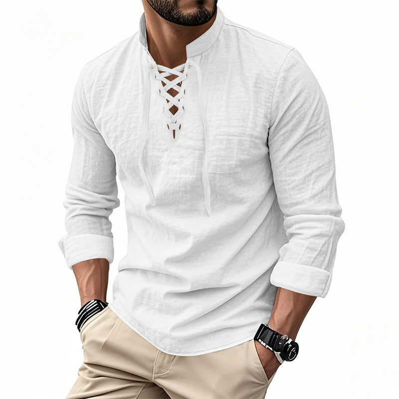 Dalviora™ | Chemise Décontractée Homme – Col Montant 8 Couleurs