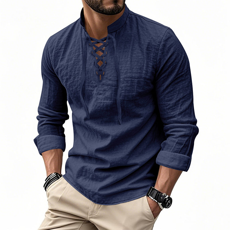 Dalviora™ | Chemise Décontractée Homme – Col Montant 8 Couleurs