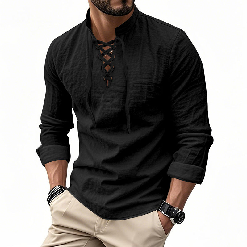 Dalviora™ | Chemise Décontractée Homme – Col Montant 8 Couleurs