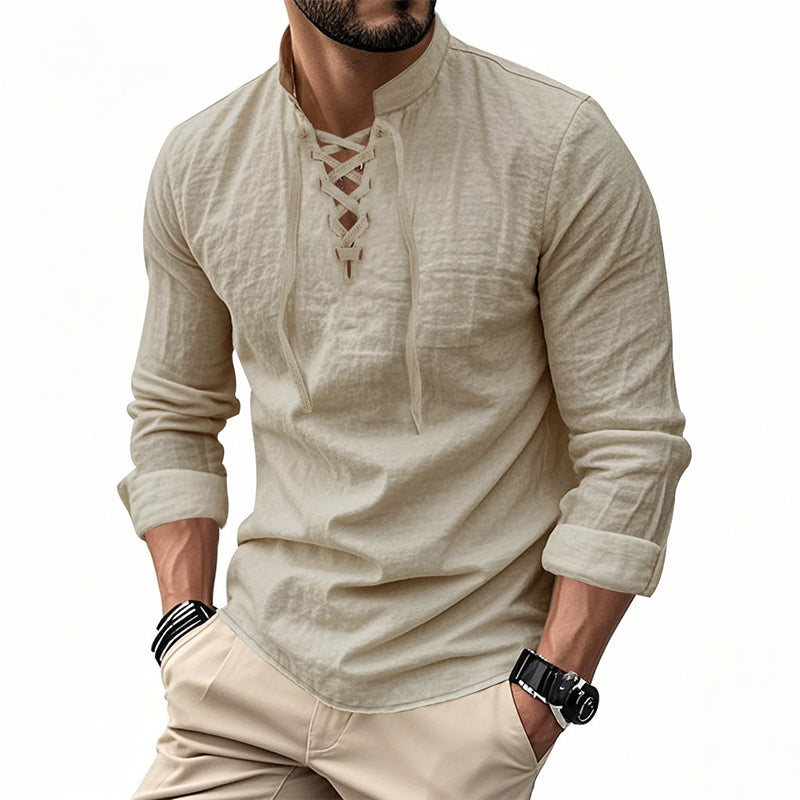 Dalviora™ | Chemise Décontractée Homme – Col Montant 8 Couleurs