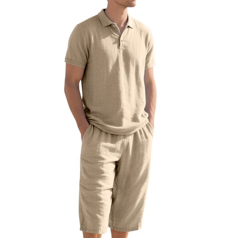 Dalviora™ | Ensemble chemise et pantalon décontracté en lin pour homme