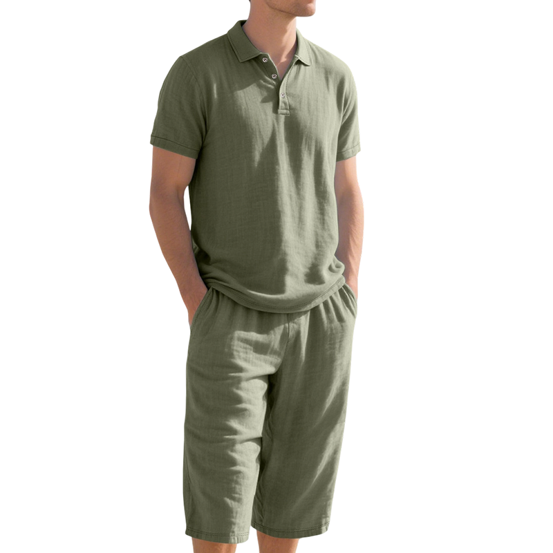 Dalviora™ | Ensemble chemise et pantalon décontracté en lin pour homme